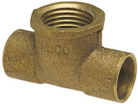 NIBCO 1/2 x 1/2 x 3/8" Cast Copper Pipe Tee C x C x F, Pressure Fitting B145850 - 71820716